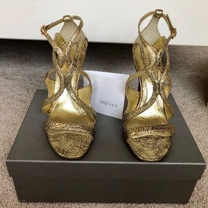Alexander McQueen gold Sandals